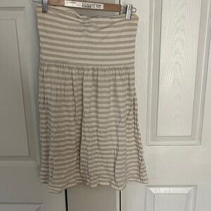 American Eagle Outfitters Grey and White Striped Strapless Mini Dress